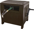 Suncast 175 ft. Wicker Style Resin Hose Hideaway with Hose Guide, Java, Mocha Brown