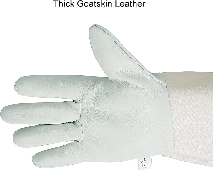 Luwint Leather Long Garden Gloves, Thorn Proof Rose Pruning Elbow Length Gardening Gloves for Men and Women, 1 Pair