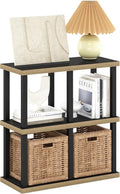 Furinno Turn-N-Tube No Tools Decorative Display Shelf, 4-Cube, Americano/Black
