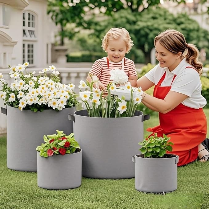 Grow Bags,Gallon Pot,Gallon Grow Bag,Fabric Plant Vegetable Pots,15-35 Gallon Nursery Pots,Deep Plant Pot, Gallon Grow Bags with Handles,3pcs (35 Gallon)