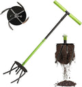 Hand Tiller Cultivator, Manual Twist Tiller with Sharp Arrow Tines, Extra-Wide Foot Plate Tills Effortlessly, Manual Tiller for Gardening, Soil Loosening, Flower Beds & Raised Beds