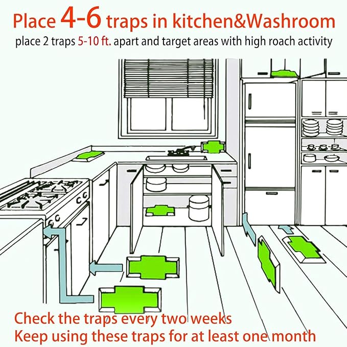 Roach Trap (20Pack) -Cockroach Traps Indoor with Bait,Roach Motel -Child hild & Pet Friendly