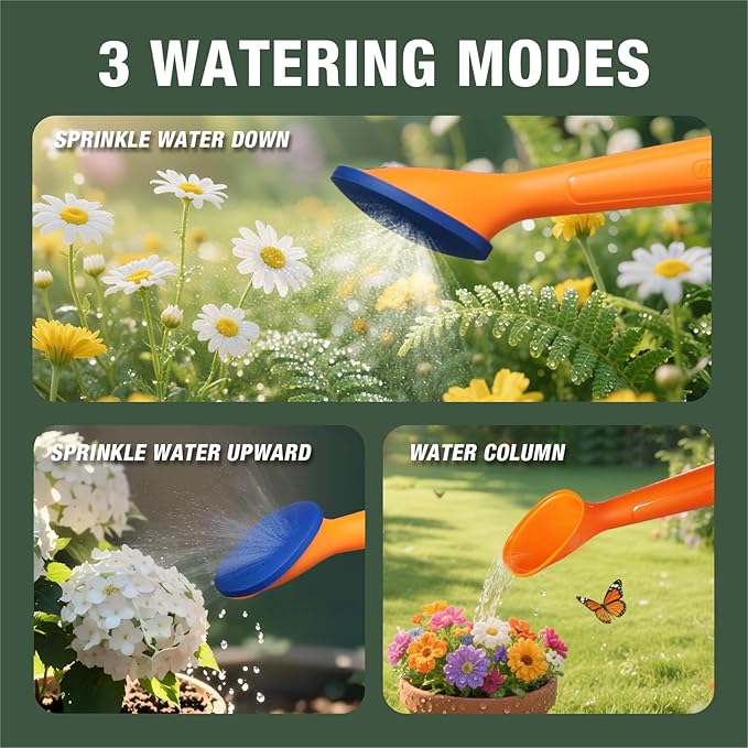 WADFOW 1.32 Gallon Watering Can for Indoor & Outdoor, Watering Cans with Detachable Nozzle, Long Spout Watering Can for Indoor Plants Garden Flowers, 5L/170OZ