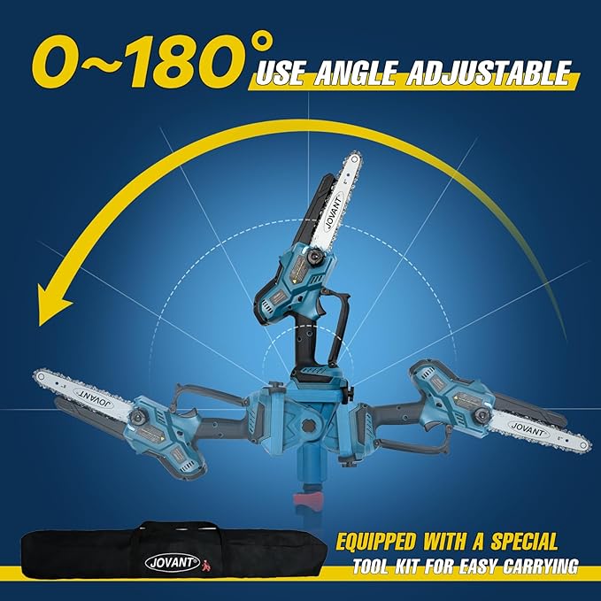 Electric Pole Saw for Tree Trimming, 2-in-1 Cordless 8 Inch Chainsaw with Extension Pole, 2 x 4.0Ah Battery Powered Tree Limb Cutter for Pruning, Tree Cutter High Reach Pole Saws for Branch Cutting