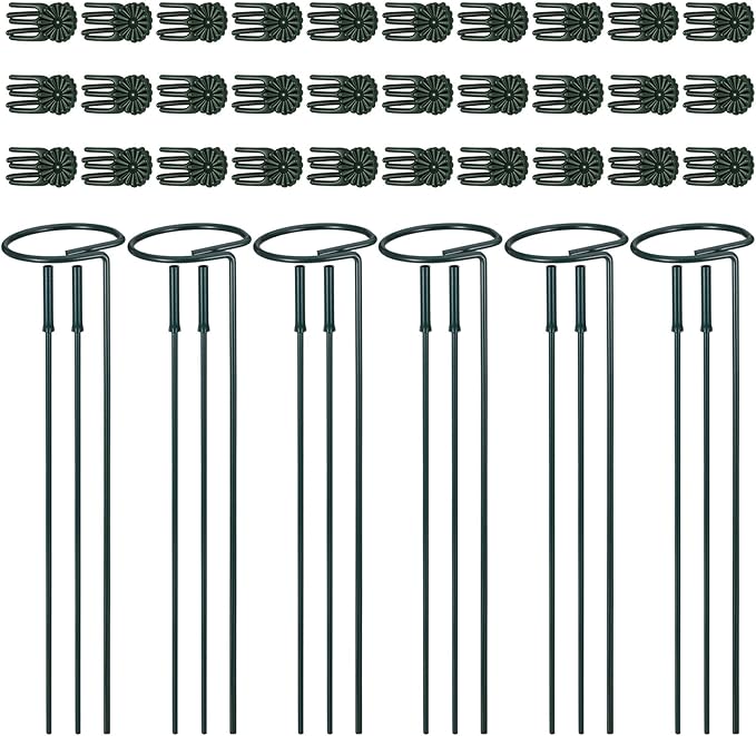 6pcs Plant Support Stakes Plant Stakes for Indoor 12/25/36 Inch Plants Sticks Support Adjustable Tall Plants Holder Sticks with 30 Clip for Peony Tomato Orchid Lily Flower