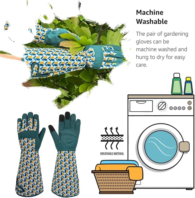 Long Gardening Garden Gloves,Thorn-proof&Puncture Resistance Rose Cactus Gauntlet Glove for Gardener,Gifts