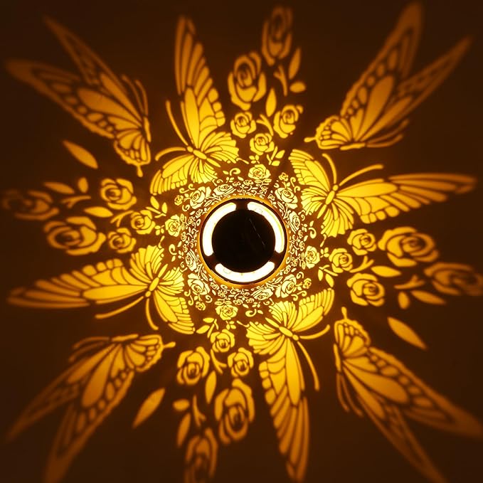 ZKLILI Mothers Day Gifts for Mom,Solar Lanterns Outdoor Butterfly Garden Decor Gifts for Women Mom Grandma Hanging Solar Lights Metal Garden Decoration for Yard, Patio, Backyard, Porch for Gift