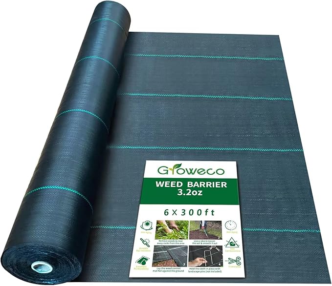 Driveway Fabric,Commercial Grade Landscape Fabric 6FT X 300FT 3.2oz Premium Ground Cover Garden Weed Barrier Fabric Heavy Duty,Woven Geotextile Fabric for Underlayment