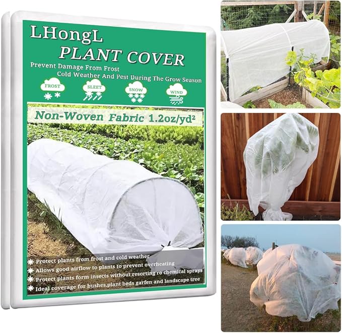 Plant Covers Freeze Protection with Ultra Fine Mesh Reusable Floating Row Cover for Plants Vegetables Flowers Fruits Frost Sun Protection 1.2oz/yd² (8x33ft)