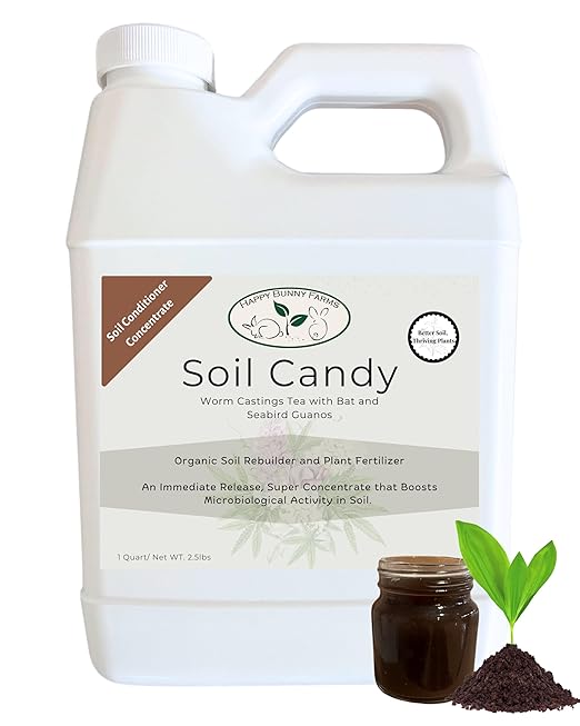 Worm Castings Tea Plant Juice with Bat and Seabird Guanos. Soil Candy, Quart with Seaweed Extract and Humic Acid. Soil Restorer - Plant Fertilizer - Compost Starter