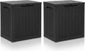 YITAHOME 32 Gallon Outdoor Storage Box, 2-Pack Water Resistant Resin Deck Box, Indoor Outdoor Lockable Storage Container for Patio, Garden, Cushions, Tools, Equipment (Dark Black)