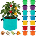 14 Pack Plant Grow Bags - Mixed 7 Colors with Reinforced Handles, Ideal for Garden and Outdoor Planting Potato Tomato Flower and Vegetables (10, Gallons)