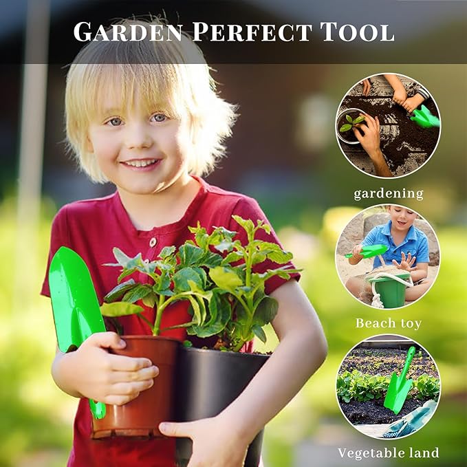 Garden Trowel for Digging and Planting, Mini Colorful Metal Hand Shovel, Small Trowel Set Garden Tools for Flower Soil Planting Digging Transplanting Ideal Gardening Gift for Kids