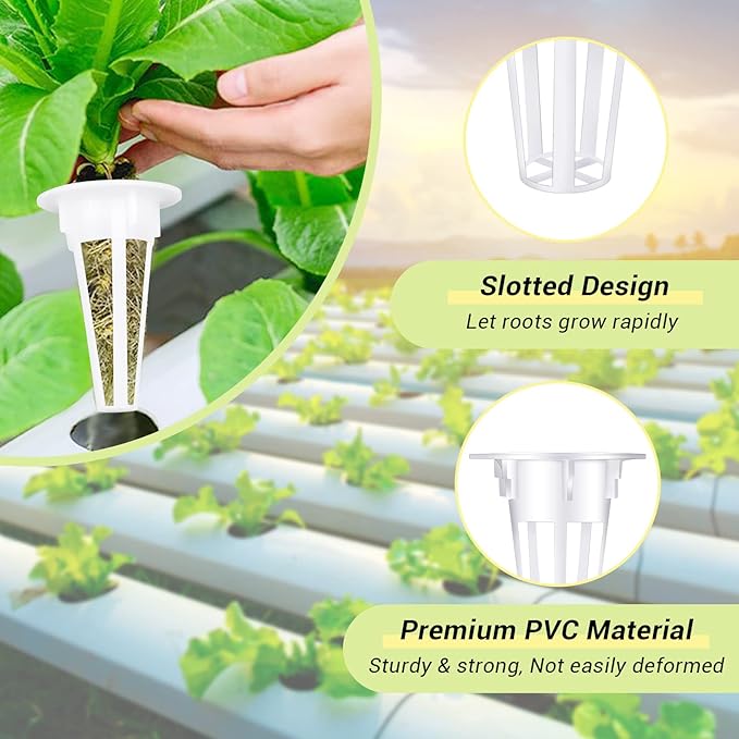 YBB 50PCS Grow Baskets, Hydroponic Seed Starter Pods Baskets Replacement Compatible with Aerogarden Hydroponic Growing System with 60 Pcs Plant Labels