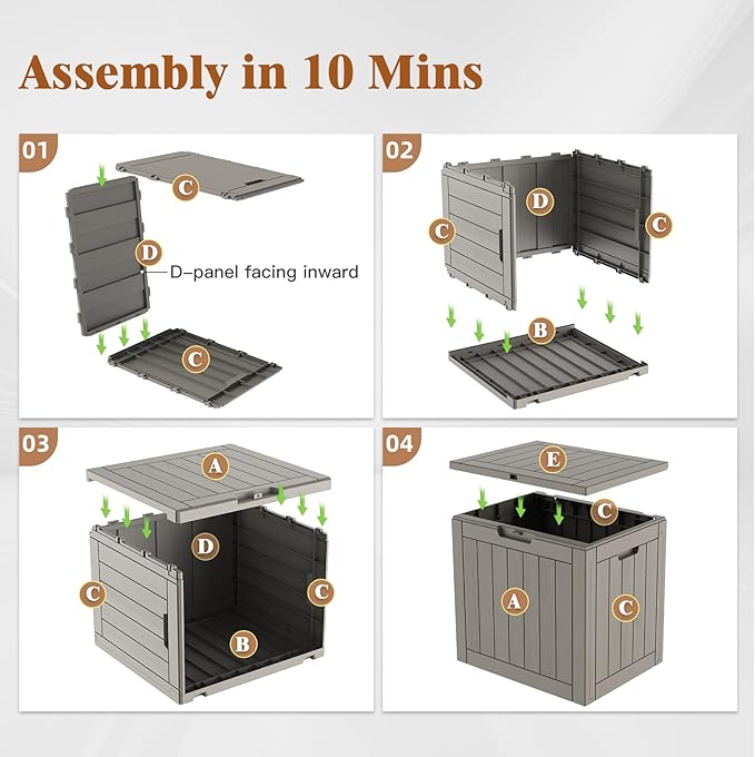 Outdoor Storage Box 22 Gallon, Deck Box Waterproof, Small Storage Bins with lids, Weatherproof Resin Lockable Storage for Secure Package Deliveries & Indoor Storage in Garden or Patio, Yard