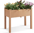 Raised Garden Bed with Legs 34x18x30in, Outdoor All-Weather Elevated Planter Box Stand for Outdoor Plants Flowers Vegetable Fruits (Natural)