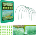 Garden Mesh Netting Kit, 10x30FT Green Ultra Fine Mesh Netting ＆6 Sets of 8FT Fiberglass Garden Hoops for Raised Beds, Insect Netting Row Cover Net Protect Plants Vegetable Fruits Flowers