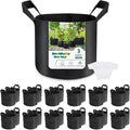 GreatBuddy 3 Gallon Grow Bags 24-Pack, Thick Fabric Pots for Plants, Sturdy Handles & Reinforced Stitching, Labels Included, Black