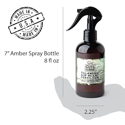 Cute Farms Tillandsia Air Plant Fertilizer | Gentle Weekly Use Formula Plant Food | Formulated Nutrients for Air Plants (Three - 8 oz. Spray Bottle)
