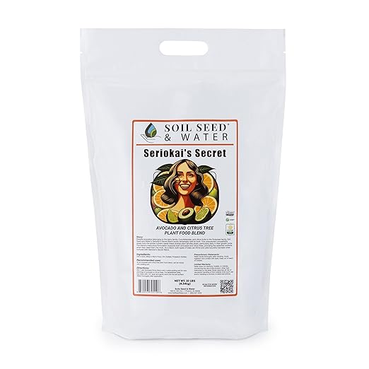 Soil Seed & Water Seriokai’s Secret Organic Fertilizer – Soil Amendment for Avocado & Lime, Lemon, Grapefruit, Orange and Citrus Trees - OMRI Listed Organic Fertilizer