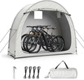 VINGLI Bike Storage Tent for 2-3 Bikes with Carry Bag, Portable Bicycle Storage Shed Waterproof with Window, Bike Tents for Motorcycle,Garden Tools,Lawn Mower (Light Grey, 6.8x2.6 FT)