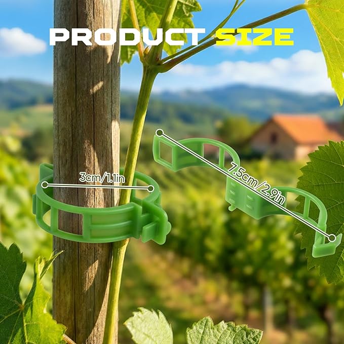100pcs Tomato Clips for Climbing plants, Plastic Trellis Plant Support Clips for Garden, Reusable Clips for Supporting Grape Tomato Vine and Vegetables Plants to Grow Upright Makes Plants Healthier