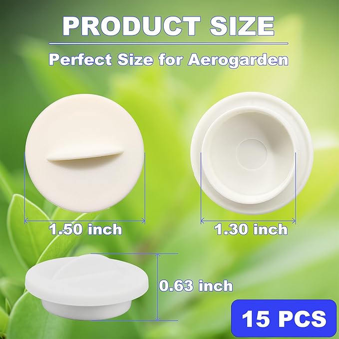 Plant Spacer Caps Compatible with Aero Garden Harvest, Bounty, Farm, Extra, Ultra All Models, Pod Covers Hole Covers for Indoor Growing System, Hydroponic Plant Spacers Cover Lids (White, 15 Pack)