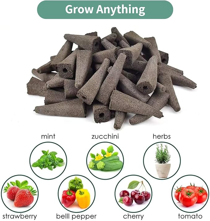 24Pcs Seed Pod Kit, Hydroponic Garden Accessories Pod Kit with Grow Sponges, Grow Baskets, Stickers, Grow Domes for Seed Starting System