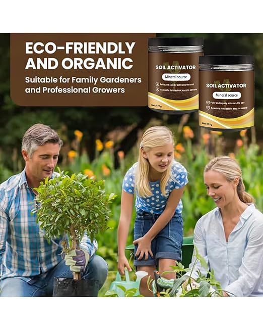 Soil Activated - Soil Activator for Plants, Organic Soils Activator & Plant Fertilizer for Raised Garden Beds, Potting Mix, and Seedling Compost Prevent Compaction, Promote Plant Rooting 60g (5)