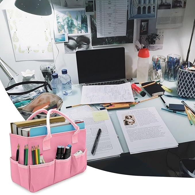 2.Foldable and reusable garden storage, sturdy handheld design with 8 compartments for indoor/outdoor organizer pouches
