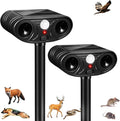 2026 Upgraded Solar Ultrasonic Animal Repellent Deer Repellent Devices Cat Deterrent Outdoor with Motion Sensor Dog Deterrent Keep Raccoon Squirrel Skunk Rabbit Away from Yard Lawn Garden 2 Pack