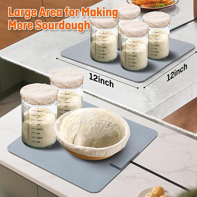 Graphene Heating Sourdough Warming Mat, Sourdough Heating Mat,Bread proofing mat,Warming mat for sourdough starter,Sourdough warmer mat