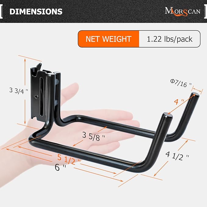 10 Pack E Track Double J Hooks, Heavy Duty Black Large Steel Shovel/Tool Hanger for Store Long Handled Tools, E Track Tie Down Accessories for Trailers, Trucks, Garden Tools Organizers Storage