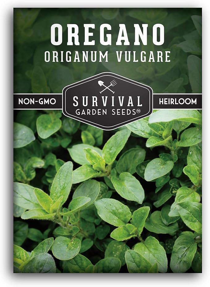 Oregano Seeds for Planting - Origanum Vulgare Culinary Herb for Italian Dishes - Grow Indoors or Outdoors for Fresh Flavor and Pollinators - Heirloom, Non-GMO - Survival Garden Seeds (1 Pack)