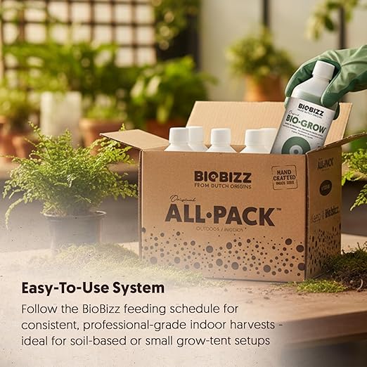 BioBizz All-Pack Indoor - Complete Organic Fertilizer Kit (6 x 16.9 fl oz) | Liquid Plant Food and Root and Bloom Booster | Organic Nutrients for Indoor Plants and Soil Health