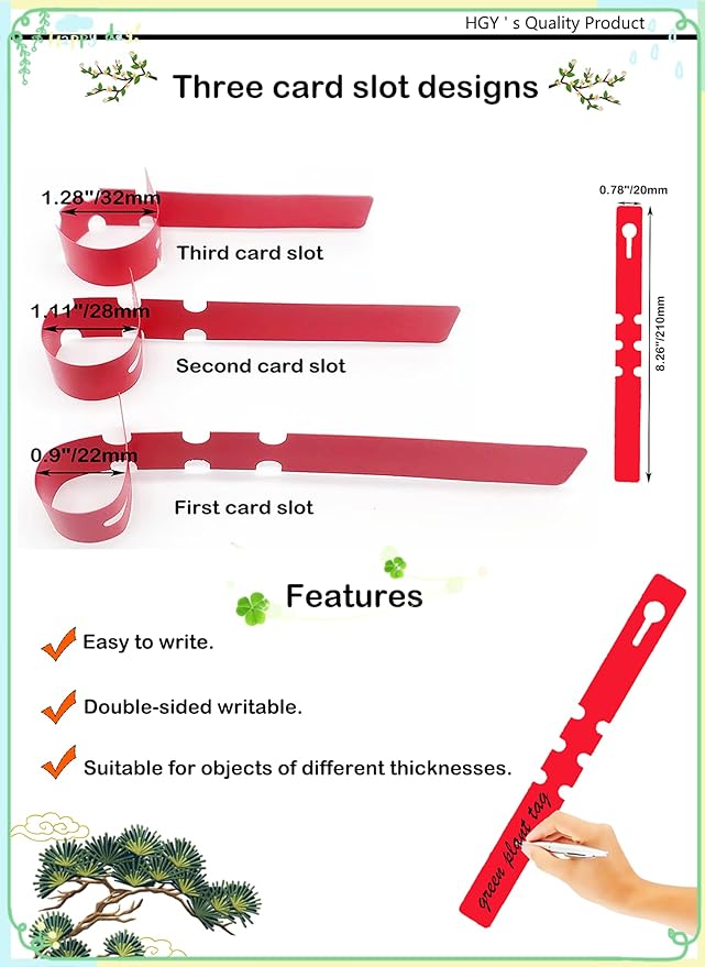 100Pcs White Plant Tags Wrap Around Tree Tags Markers, Removable,Adjustable Garden Labels 8.27"x0.8"
