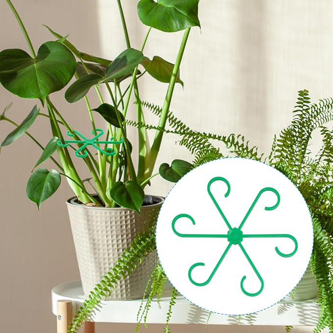 4pcs Plant Stem Support, Climbing Houseplant Leaf Support Ring Plant Climbers Stem Holders Plants Climbing Rack Plant Flower Gardening Growth Cultivation Accessories Tools(Green)