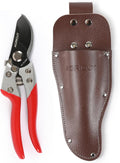 AGRICUT Pruning Shears and Holster - Garden Shears 1 Inch Cut Capacity High Carbon Steel with Pruner Sheath Bypass Garden Scissors Heavy Duty