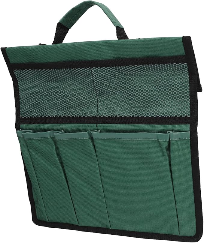 Gavigain Garden Tool Storage Bag 600D Oxford Cloth Foldable Portable Gardening Tote with Multiple Pockets for Outdoor Garden (Blackish Green)