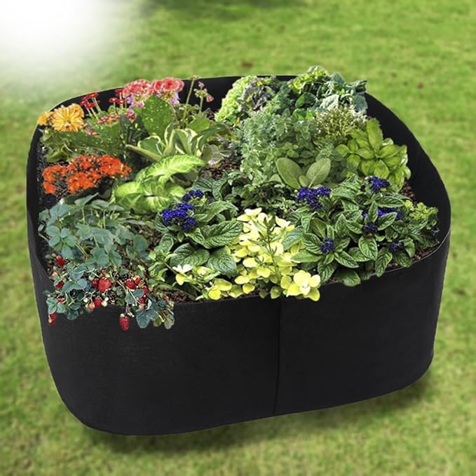 Fabric Raised Planting Bed, Garden Grow Bags Herb Flower Vegetable Plants Bed Rectangle Planter (2ft x 2ft)