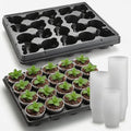 3 Inch Clear Nursery Pots 100 Pcs with 5 Pcs 20 Cell Potting Trays, 5 Sets Seed Starting Kit for Seedlings Cuttings Indoor Growing, Sturdy Transparent Plant Pot Carrying Tray Germination Set