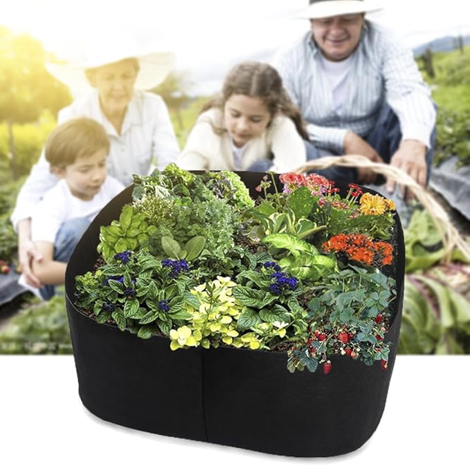 Fabric Raised Planting Bed, Garden Grow Bags Herb Flower Vegetable Plants Bed Rectangle Planter (2ft x 2ft)