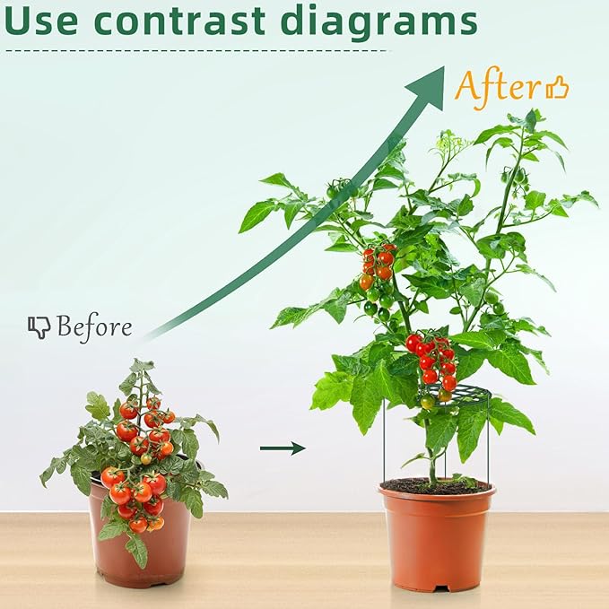 NNG 6 Pack Peony Cages and Supports 12 x 16 Inch Grow Through Plant Supports for Outdoor Plants,Plant Brace Flower Support Rings Hoops for Vegetables,Rose,Tomato,Orchids