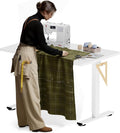 FLEXISPOT Electric Adjustable Workbench, 48x30 Inches Ergonomic Worktable for Garage, Workshop, Office and Home, Spacious Desktop for Woodworking Sewing and Crafts, White, 2 Packages