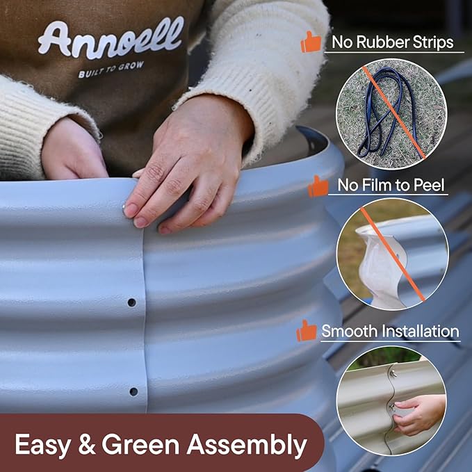 2-Pack 30" Extra Tall Galvanized Raised Garden Bed, 6x2x2.5 ft Metal Planters for Outdoor Plants, Heavy Duty Flower Bed for Vegetable, Garden Bed Outdoor Large Planter Box - Moss Green