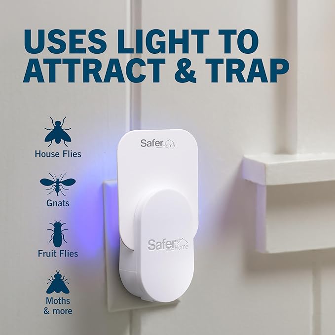 Safer Home Indoor Plug-in Fly Trap - SH502-2R4SR - Effective Fruit Fly Traps for Indoors, Gnat Traps for House Indoor, 400 Sq Ft Protection - Style: 2 Devices + 4 Glue Cards