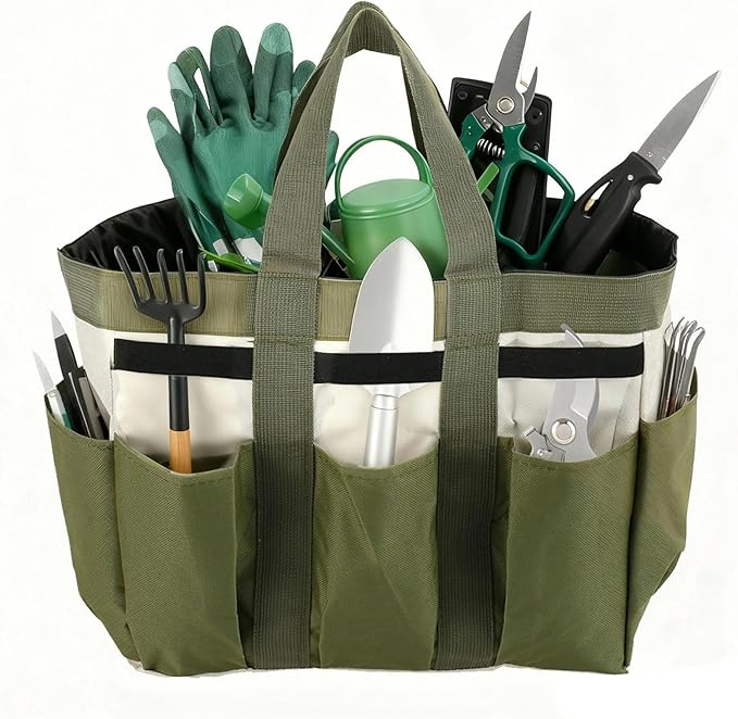 Garden Tool Holder Bag With 8 Pockets, Elastic Straps, And Sturdy Handles, Heavy-Duty Oxford Organizer Keeps Gardening Tools Neat And Accessible, Ideal for Men And Women (1 PC)