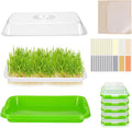 Pack of 6 Microgreens Growing Kit, Microgreen Trays for Seed Sprouter, Sprouting Tray with Lid for Growing Fresh Sprouts, Wheat-Grass, Alfalfa Seed Germination (Microgreens Growing Kit)