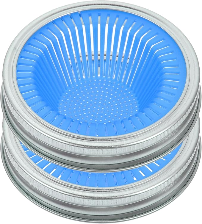 86mm Wide Mouth Sprouting Lids for Jars, 2pcs Stainless Steel Mesh Covers, Bean Sprouting Kit Filters for Small Mason Jars, Household Seed Germination Accessories