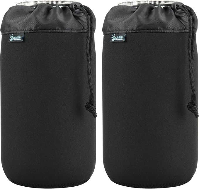 Beautyflier 64oz Mason Jar Wide Mouth Shade Cover Sleeves, Large Half Gallon Mason Jars Sprouting Covers Drinking Glass Insulators Coolers 2 Quart Sprouting Jars Blackout Sleeve, Black, 2PCS